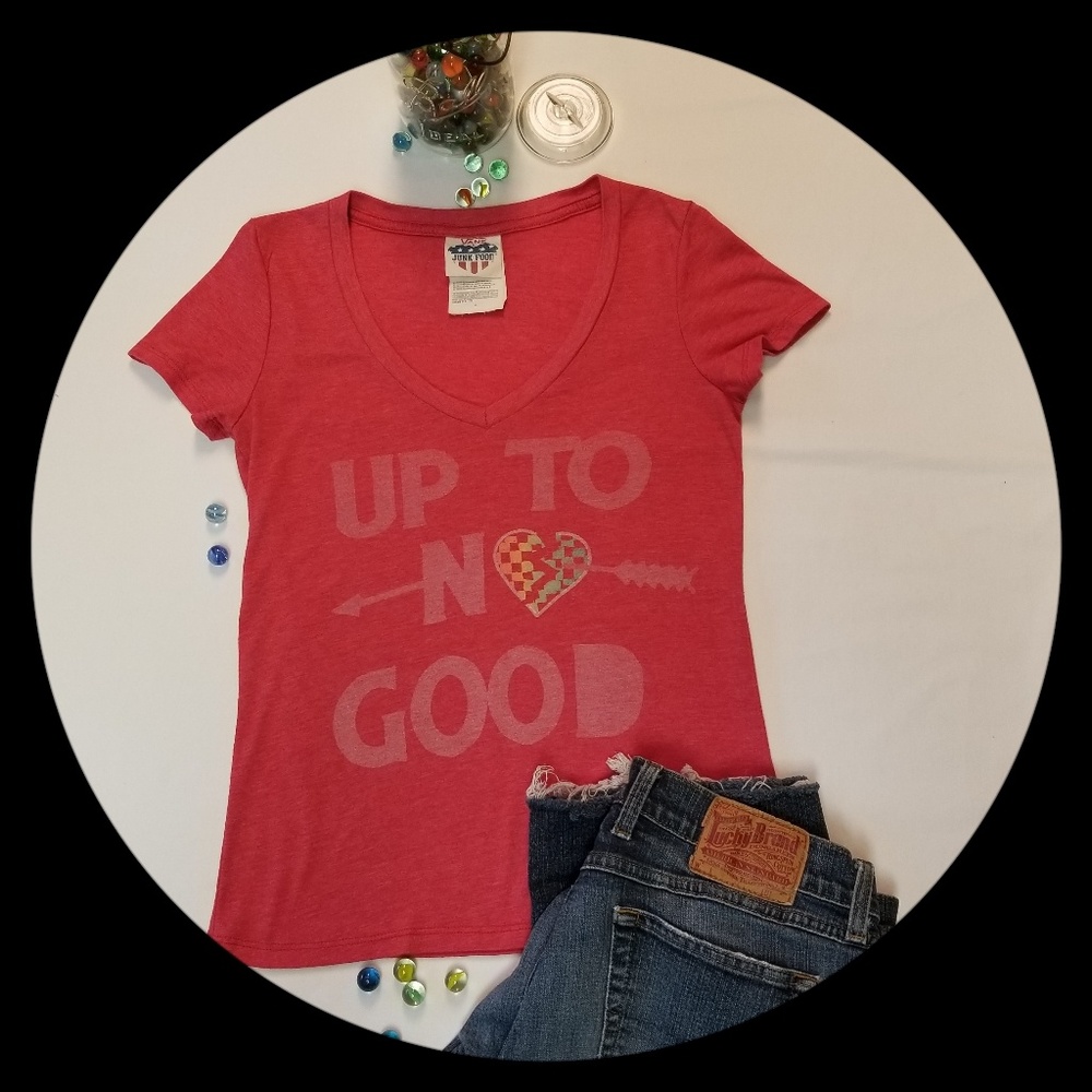 Vans Junk Food Red Tee Heart Checkerboard Small